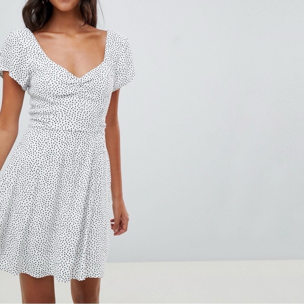 Abercrombie & Fitch White Polka Dot Mini Dress